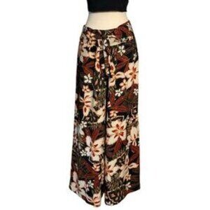 Patrons Of Peace Tropical High-Waist Palazzo Pant Resort Beach Travel Women L